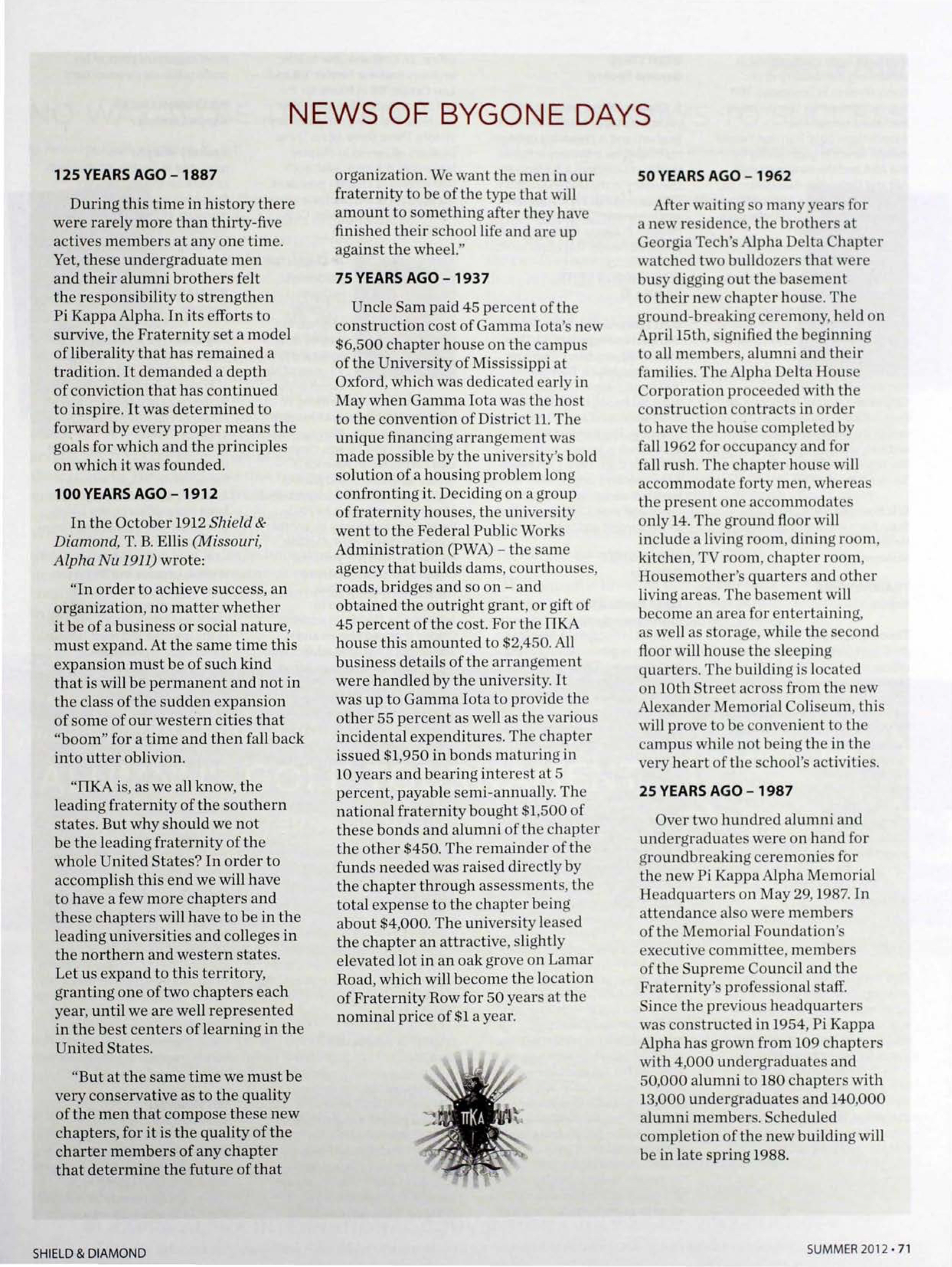 News Of Bygone Days, Summer 2012